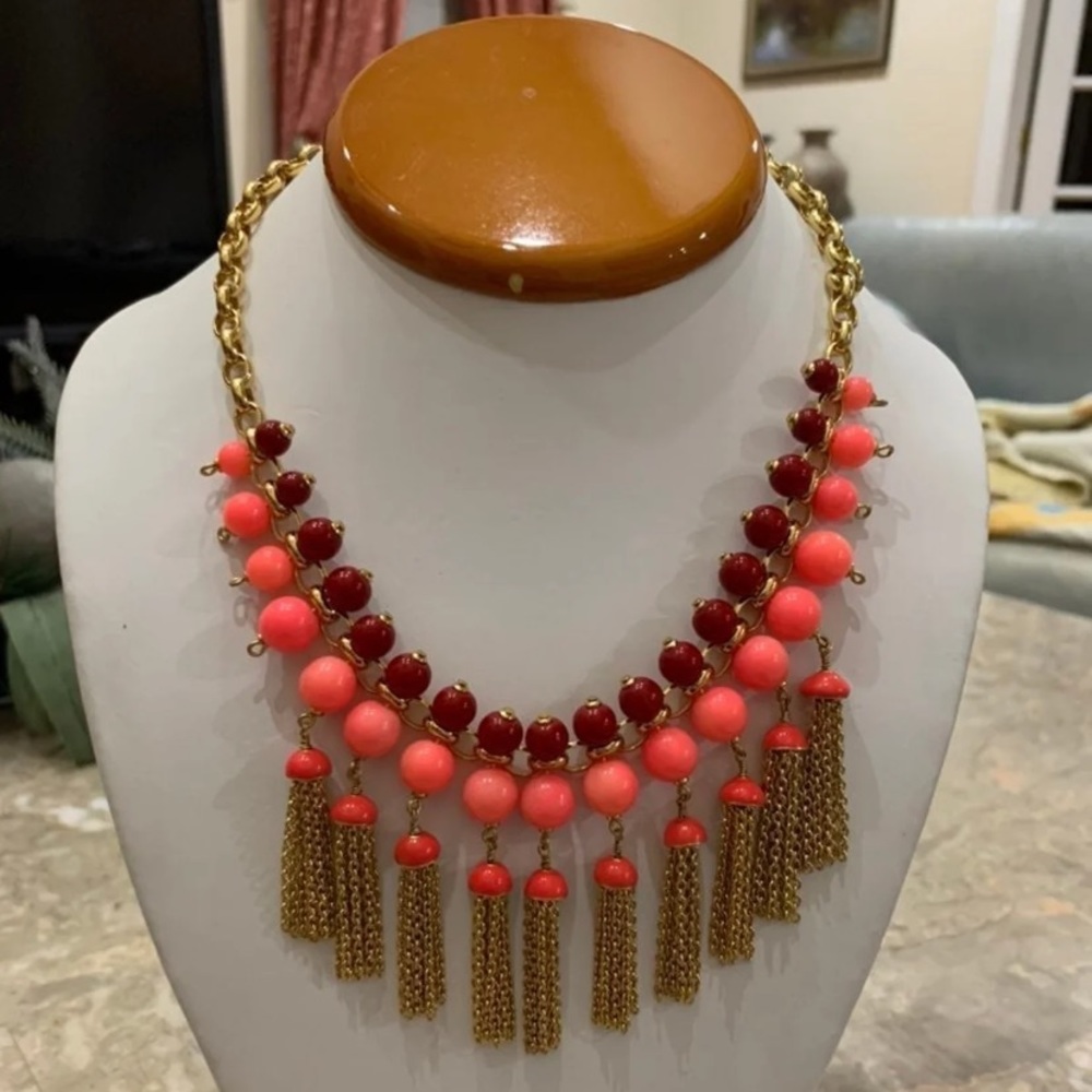 Kate Spade Pink and Red Beaded Necklace